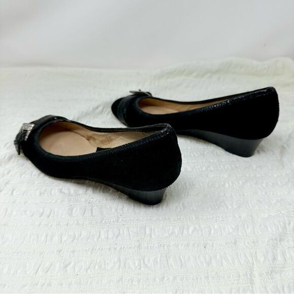 Michael Kors Suede Buckle Low Wedges- Size 9 - Picture 7 of 13